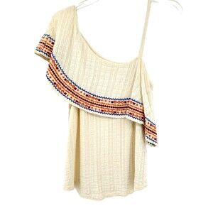 Lucky Brand Bibbed Asymmetrical Sleevess Sweater - Small
